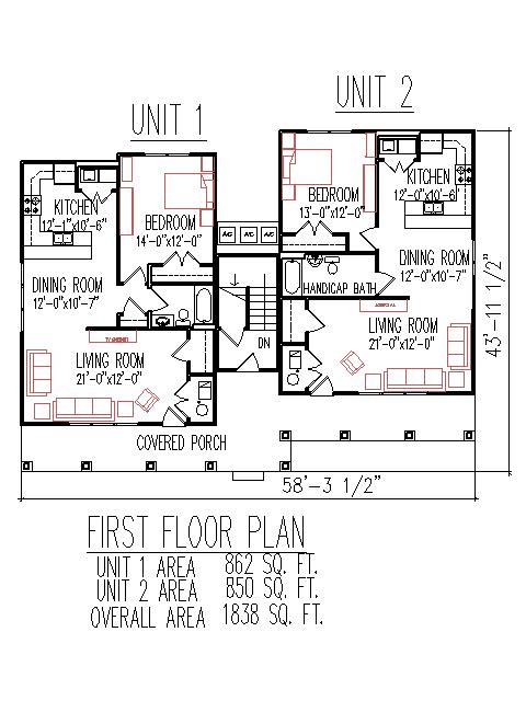 Cicero Indiana Duplex Plans 3 Unit 2 Floos 3 Bedroom 3 Bath Front Porch 2700 Sq Ft